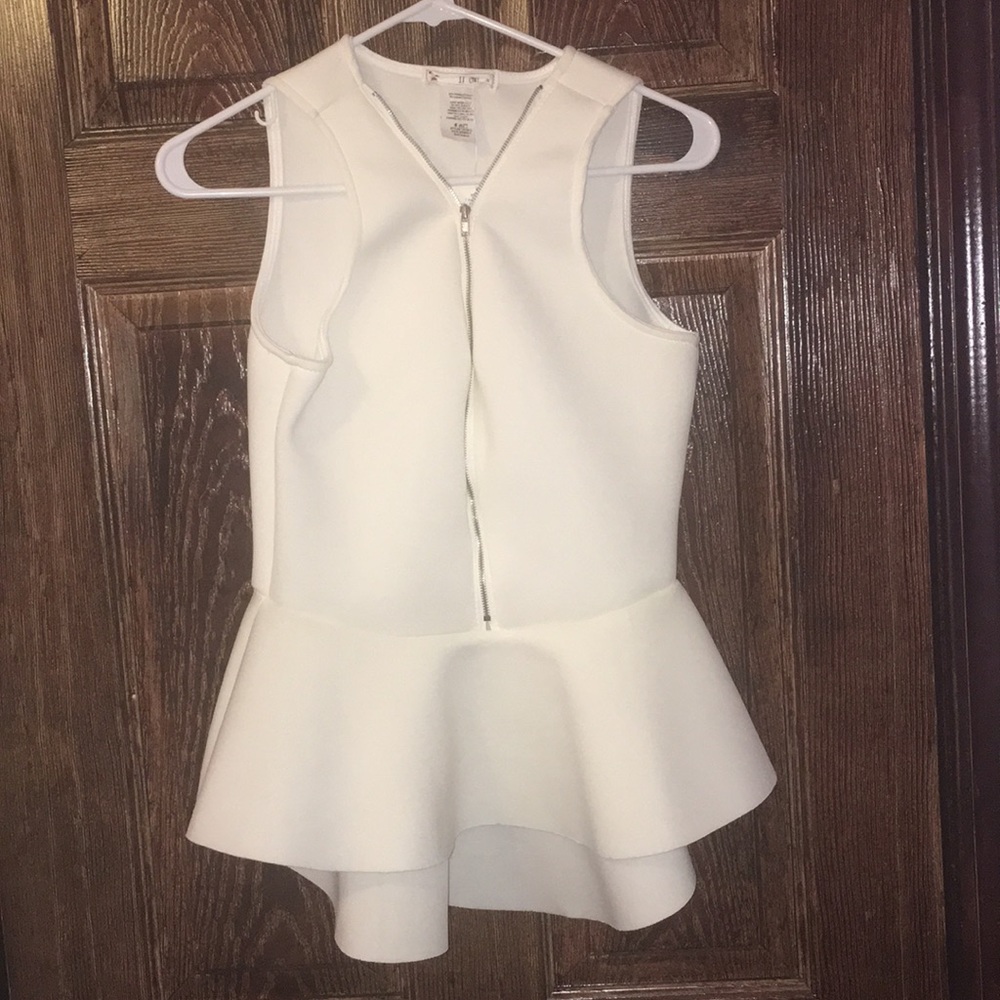 High low white top